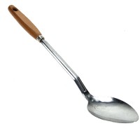 Grande cuillère en inox et manche en bois