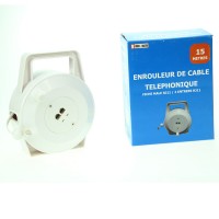 Enrouleur de câble téléphonique 15 mètres Fiche mâle RJ11