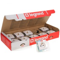 Prise de courant blanche 2P + T bornes à vis Legrand