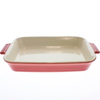 Plat à four rectangulaire en céramique 34 x 25 cm rouge
