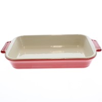 Plat à four rectangulaire en céramique 31 x 18 cm rouge