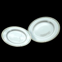 Assiette plate + assiette à dessert Cantani vert