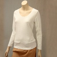 T-shirt blanc manches longues fantaisie Achel